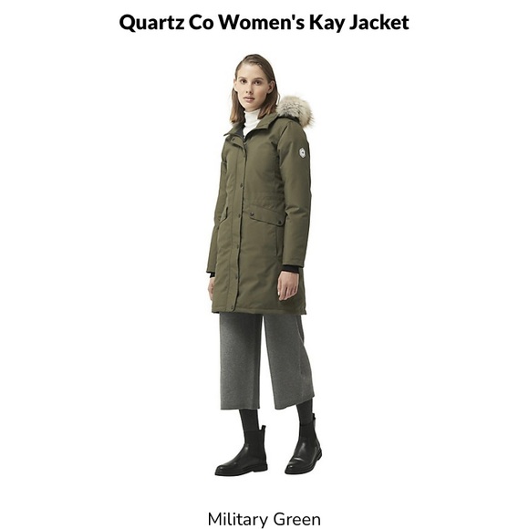 New QUARTZ CO. Kay Coyote Fur Down Jacket - Picture 3 of 14